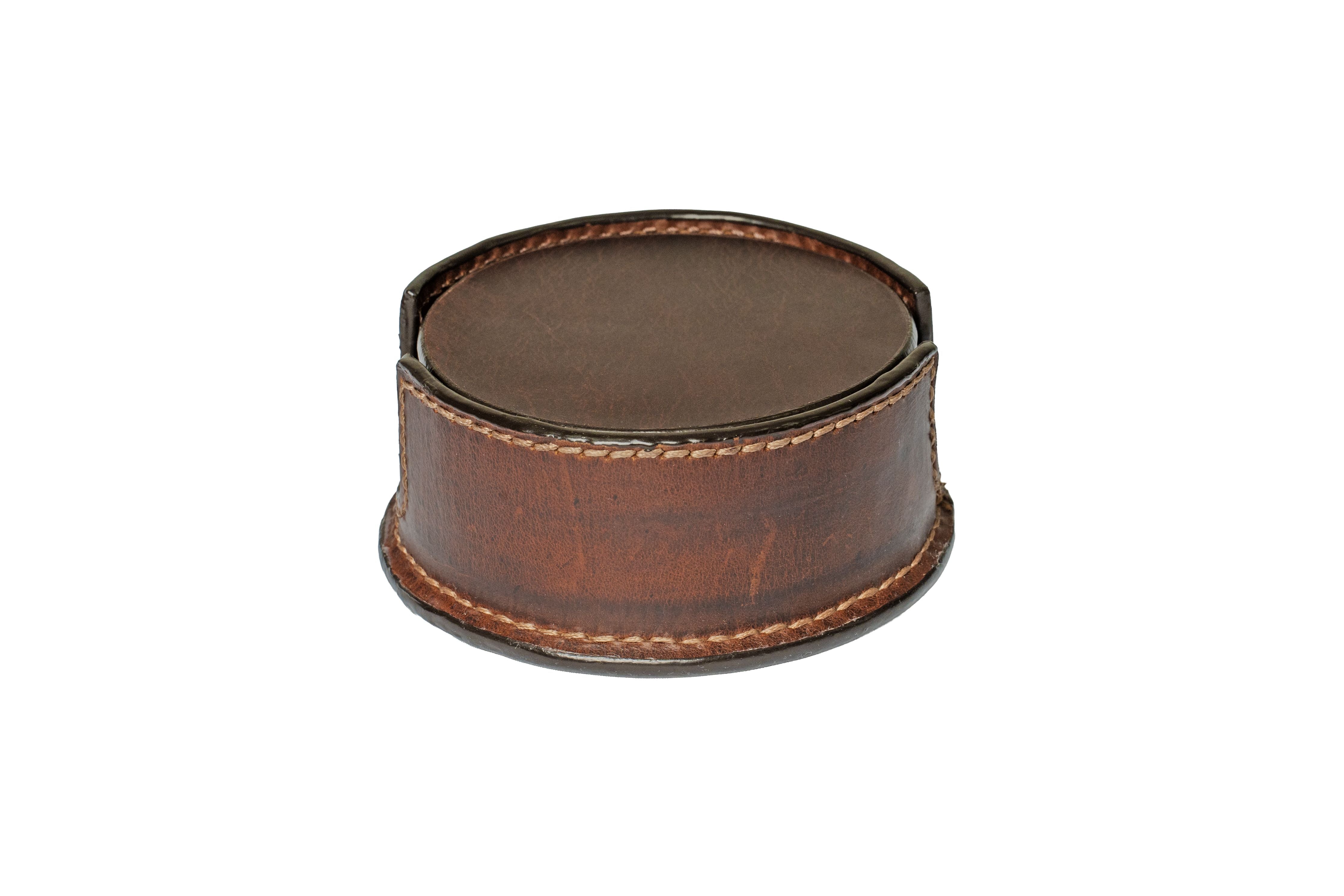 Atlas Leather Coasters Set of 6