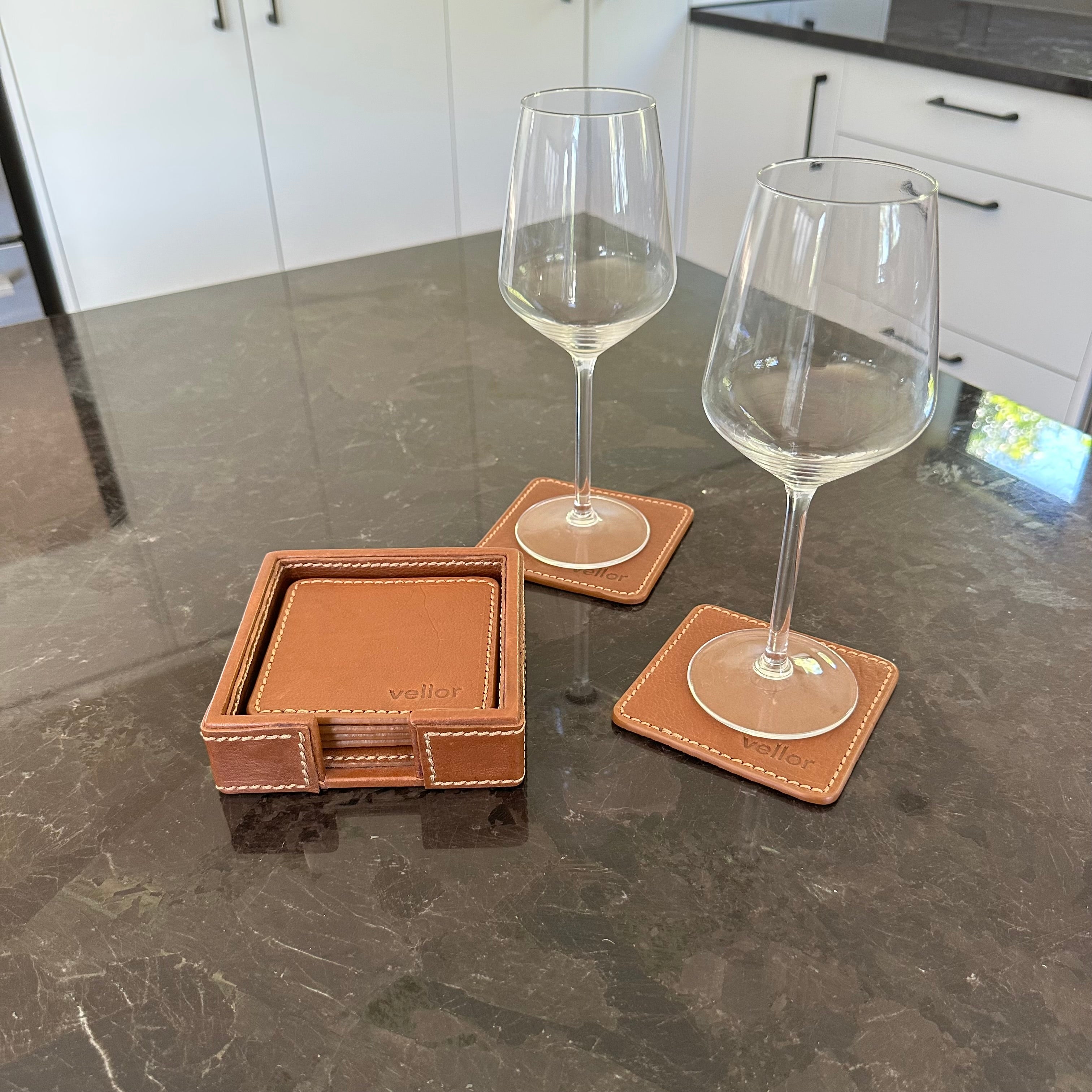 Sonora Leather Coasters Set of 6