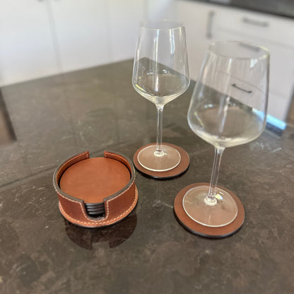 Atlas Leather Coasters Set of 6