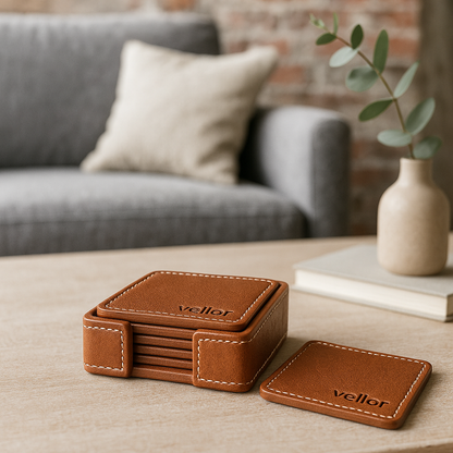 Sonora Leather Coasters Set of 6