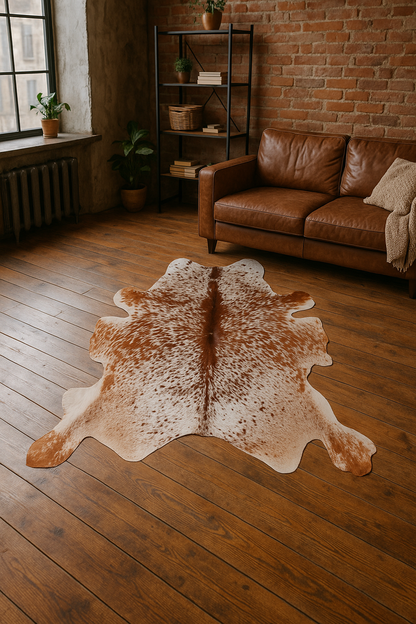 Tan & White Hide Rug